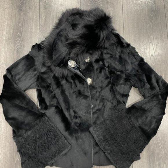 Solleciti Black fur short jacket - Picture 12 of 12